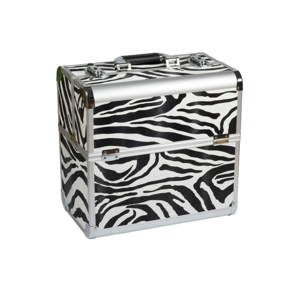 Nails Factory Kosmetikkoffer Alu Zebra Design Rund closed