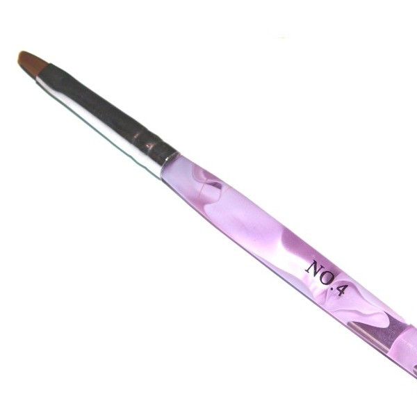 Pinceau Gel Professionnel Kolinsky manche Pink, taille4