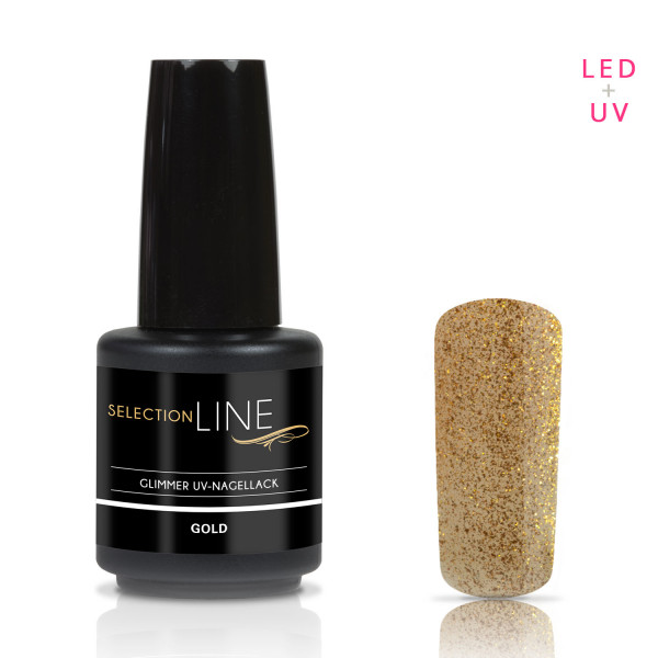 Nails & Beauty Factory Selection Line UV Nagellack Glimmer Gold 15ml