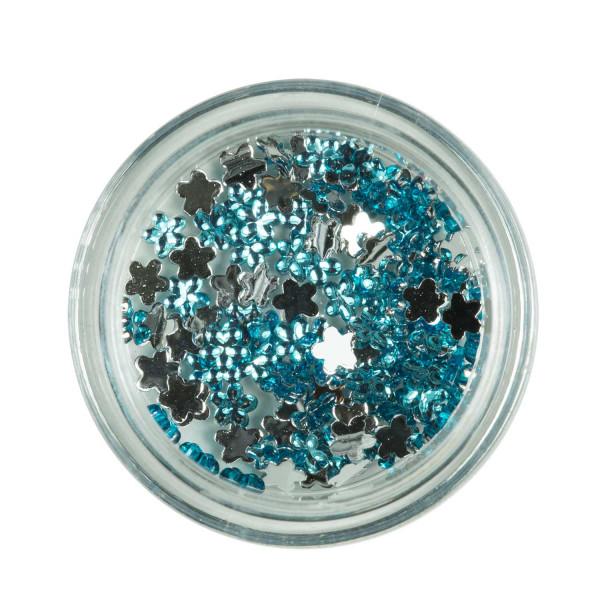 Nails Factory Strasssteine Blumen Turquoise