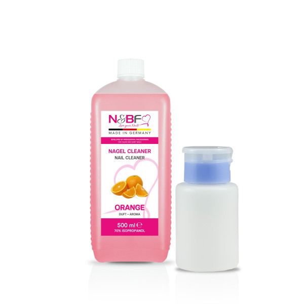 Cleaner pour Ongles Parfum Melon570ml + Flacon à Pompe Bleu 150ml